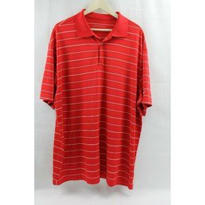 NIKE GOLF DRI-FIT SHORT SLEEVE Size 2XL RED STRIPED POLO SHIRT MENS XXL